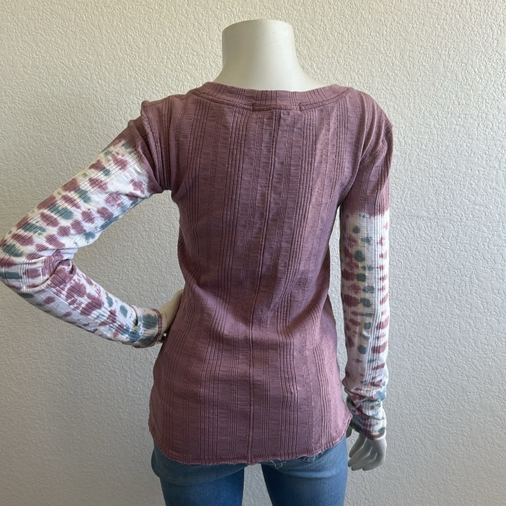 Free People Women's Big Sur Tie-Dye Tee, Misty Mountain Color - Picture 7 of 9